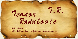 Teodor Radulović vizit kartica